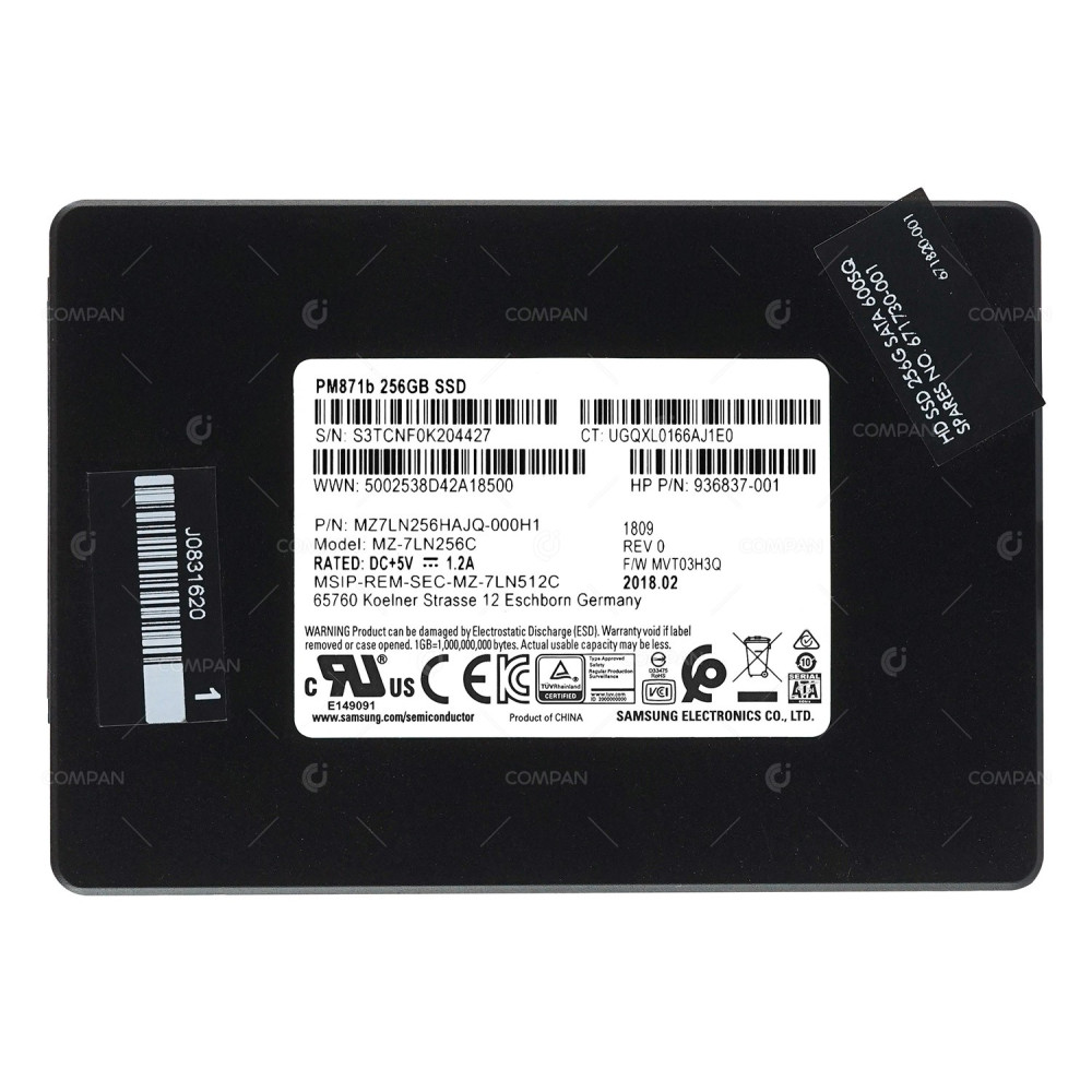 671730-001 HP SSD 256GB SATA 6G 2.5" SFF